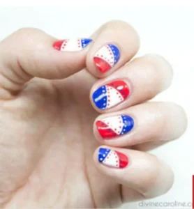 3 Alternating Colour Nails: American Flag Theme 