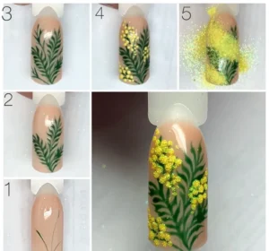 Yellow Flamingo Nail Art