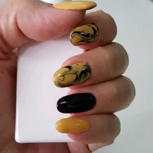 Yellow Galaxy Nail Art