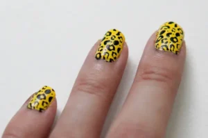 Yellow Leopard Print nails