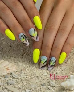 Yellow Mermaid Scales nails