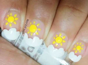 yellow nail art design